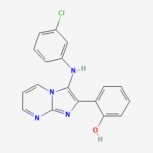 molecular formula C18H13ClN4O B1181772 2-[3-(3-Chloroanilino)imidazo[1,2-a]pyrimidin-2-yl]phenol 