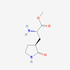 molecular formula C8H14N2O3 B11817739 Methyl (S)-2-amino-3-((S)-2-oxopyrrolidin-3-yl)propanoate 