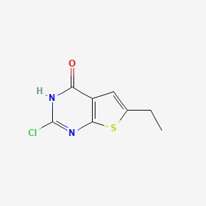 molecular formula C8H7ClN2OS B11817772 2-chloro-6-ethylthieno[2,3-d]pyrimidin-4(1H)-one 