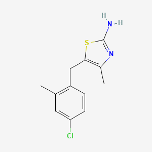 molecular formula C12H13ClN2S B11817792 5-(4-Chloro-2-methylbenzyl)-4-methylthiazol-2-amine 