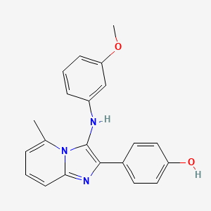 4-[3-(3-Methoxyanilino)-5-methylimidazo[1,2-a]pyridin-2-yl]phenol