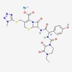 Sodium 7-(2-(4-ethyl-2,3-dioxopiperazine-1-carboxamido)-2-(4-hydroxyphenyl)acetamido)-3-(((1-methyl-1H-tetrazol-5-yl)thio)methyl)-8-oxo-5-thia-1-azabicyclo[4.2.0]oct-2-ene-2-carboxylate