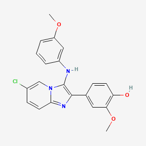4-[6-Chloro-3-(3-methoxyanilino)imidazo[1,2-a]pyridin-2-yl]-2-methoxyphenol
