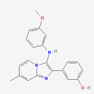 3-[3-(3-Methoxyanilino)-7-methylimidazo[1,2-a]pyridin-2-yl]phenol