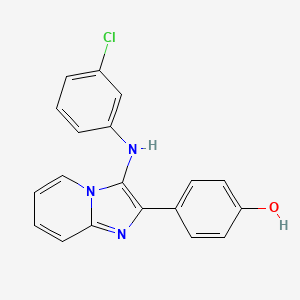 molecular formula C19H14ClN3O B1181784 4-{3-[(3-Chlorophenyl)amino]imidazo[1,2-a]pyridin-2-yl}phenol 
