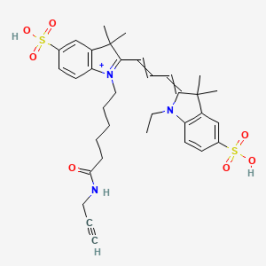 2-[3-[3,3-Dimethyl-1-[6-oxo-6-(prop-2-ynylamino)hexyl]-5-sulfoindol-1-ium-2-yl]prop-2-enylidene]-1-ethyl-3,3-dimethylindole-5-sulfonic acid