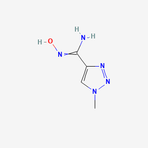 molecular formula C4H7N5O B11817858 N'-hydroxy-1-methyltriazole-4-carboximidamide 