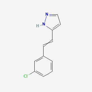 molecular formula C11H9ClN2 B11817869 5-[2-(3-chlorophenyl)ethenyl]-1H-pyrazole 