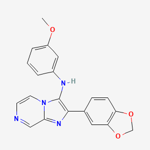 molecular formula C20H16N4O3 B1181787 2-(1,3-benzodioxol-5-yl)-N-(3-methoxyphenyl)imidazo[1,2-a]pyrazin-3-amine 
