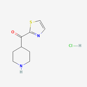 molecular formula C9H13ClN2OS B11817897 Piperidin-4-yl(thiazol-2-yl)methanone hydrochloride 