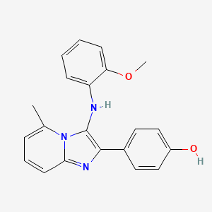 4-[3-(2-Methoxyanilino)-5-methylimidazo[1,2-a]pyridin-2-yl]phenol