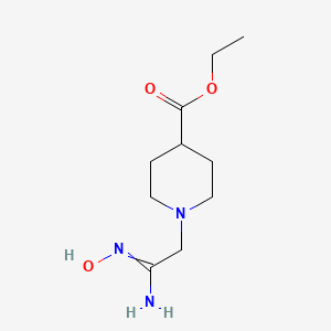 molecular formula C10H19N3O3 B11817923 Ethyl 1-(2-(hydroxyamino)-2-iminoethyl)piperidine-4-carboxylate 