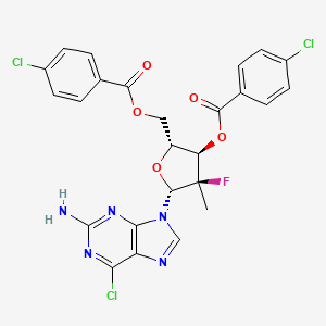 (2R,3R,4R,5R)-5-(2-amino-6-chloro-9H-purin-9-yl)-2-[(4-chlorobenzoyloxy)methyl]-4-fluoro-4-methyloxolan-3-yl 4-chlorobenzoate