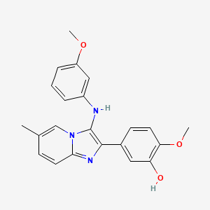 molecular formula C22H21N3O3 B1181801 2-Methoxy-5-[3-(3-methoxyanilino)-6-methylimidazo[1,2-a]pyridin-2-yl]phenol 