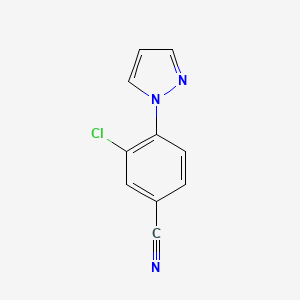 molecular formula C10H6ClN3 B11818018 3-Chloro-4-(1H-pyrazol-1-yl)benzonitrile 