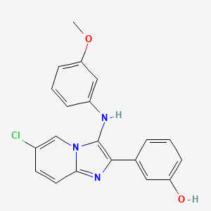 3-[6-Chloro-3-(3-methoxyanilino)imidazo[1,2-a]pyridin-2-yl]phenol