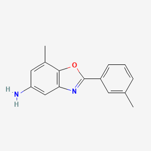 molecular formula C15H14N2O B1181808 7-Methyl-2-(3-methylphenyl)-1,3-benzoxazol-5-amine 