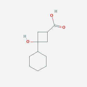 molecular formula C11H18O3 B11818129 3-Cyclohexyl-3-hydroxycyclobutane-1-carboxylic acid 