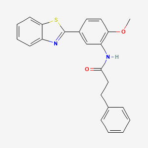molecular formula C23H20N2O2S B1181824 N-[5-(1,3-benzothiazol-2-yl)-2-methoxyphenyl]-3-phenylpropanamide 