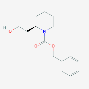 molecular formula C15H21NO3 B11818242 (R)-Benzyl 2-(2-hydroxyethyl)piperidine-1-carboxylate 