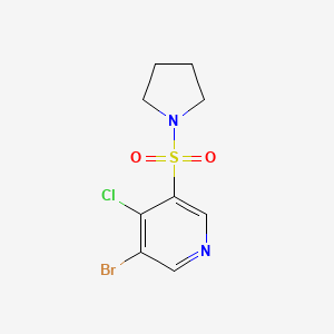 molecular formula C9H10BrClN2O2S B11818264 3-Bromo-4-chloro-5-(pyrrolidin-1-ylsulfonyl)pyridine 