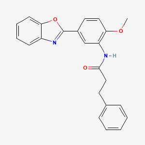 molecular formula C23H20N2O3 B1181828 N-[5-(1,3-benzoxazol-2-yl)-2-methoxyphenyl]-3-phenylpropanamide 