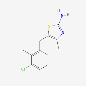 molecular formula C12H13ClN2S B11818299 5-(3-Chloro-2-methylbenzyl)-4-methylthiazol-2-amine 