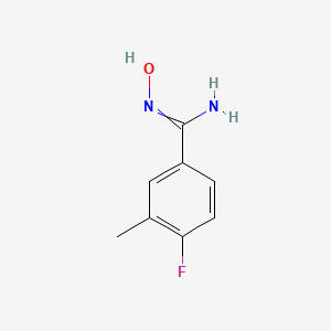 molecular formula C8H9FN2O B11818382 Benzenecarboximidamide, 4-fluoro-N-hydroxy-3-methyl- 