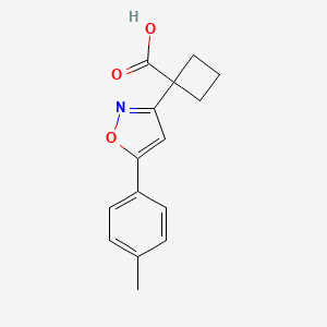 molecular formula C15H15NO3 B11818434 1-(5-(p-Tolyl)isoxazol-3-yl)cyclobutanecarboxylic acid 