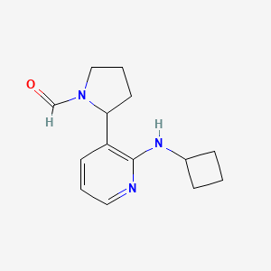 molecular formula C14H19N3O B11818452 2-(2-(Cyclobutylamino)pyridin-3-yl)pyrrolidine-1-carbaldehyde 