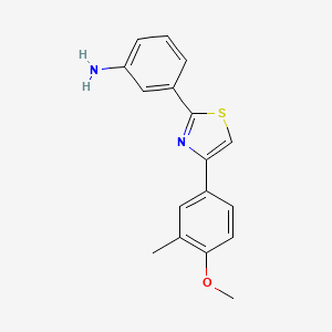 molecular formula C17H16N2OS B11818583 3-(4-(4-Methoxy-3-methylphenyl)thiazol-2-yl)aniline 