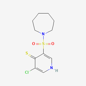 molecular formula C11H15ClN2O2S2 B11818619 3-(Azepan-1-ylsulfonyl)-5-chloropyridine-4-thiol 