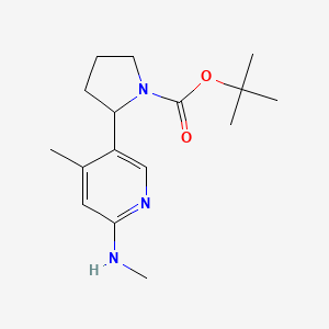 molecular formula C16H25N3O2 B11818636 tert-Butyl 2-(4-methyl-6-(methylamino)pyridin-3-yl)pyrrolidine-1-carboxylate 