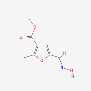 molecular formula C8H9NO4 B11818673 Methyl 5-[(hydroxyimino)methyl]-2-methylfuran-3-carboxylate 