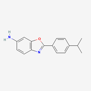 molecular formula C16H16N2O B1181869 2-(4-Isopropylphenyl)-1,3-benzoxazol-6-amine 