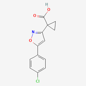 molecular formula C13H10ClNO3 B11818703 1-(5-(4-Chlorophenyl)isoxazol-3-yl)cyclopropanecarboxylic acid 