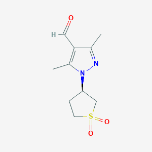 1-[(3R)-1,1-dioxothiolan-3-yl]-3,5-dimethylpyrazole-4-carbaldehyde