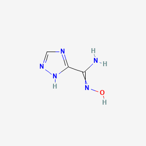 molecular formula C3H5N5O B11818718 N'-hydroxy-1H-1,2,4-triazole-5-carboximidamide 