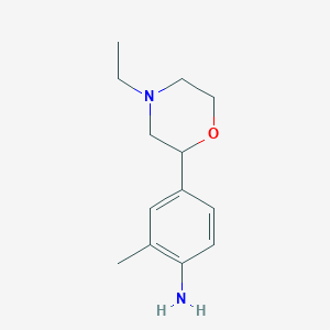 molecular formula C13H20N2O B11818751 4-(4-Ethylmorpholin-2-yl)-2-methylaniline 