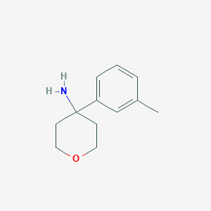 molecular formula C12H17NO B11818848 4-(m-Tolyl)tetrahydro-2H-pyran-4-amine 