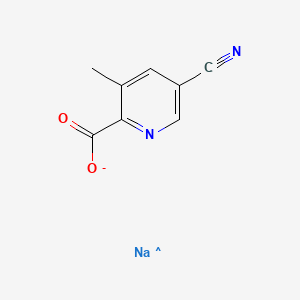 molecular formula C8H5N2NaO2- B11818907 Sodium;5-cyano-3-methylpyridine-2-carboxylate 