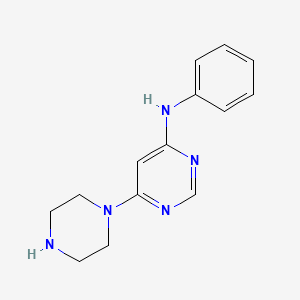 molecular formula C14H17N5 B11818958 N-Phenyl-6-(piperazin-1-yl)pyrimidin-4-amine 