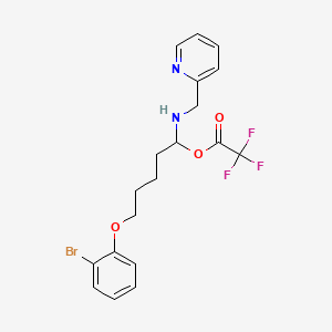 molecular formula C19H20BrF3N2O3 B11819052 [5-(2-Bromophenoxy)-1-(pyridin-2-ylmethylamino)pentyl] 2,2,2-trifluoroacetate 