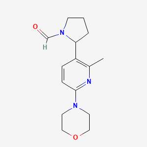 2-(2-Methyl-6-morpholinopyridin-3-yl)pyrrolidine-1-carbaldehyde