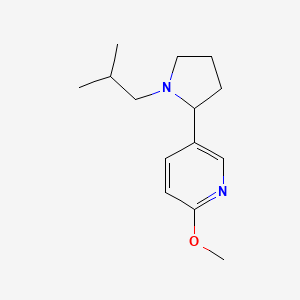 molecular formula C14H22N2O B11819186 5-(1-Isobutylpyrrolidin-2-yl)-2-methoxypyridine 