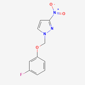 molecular formula C10H8FN3O3 B11819196 1-((3-Fluorophenoxy)methyl)-3-nitro-1H-pyrazole CAS No. 1003993-41-6