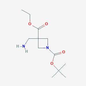 1-tert-Butyl 3-ethyl 3-(aminomethyl)azetidine-1,3-dicarboxylate