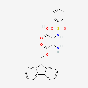 3-amino-2-(benzenesulfonamido)-4-(9H-fluoren-9-ylmethoxy)-4-oxobutanoic acid