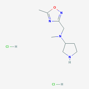 molecular formula C9H18Cl2N4O B11819386 N-methyl-N-[(5-methyl-1,2,4-oxadiazol-3-yl)methyl]pyrrolidin-3-amine dihydrochloride 