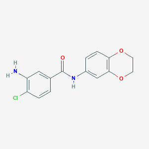 molecular formula C15H13ClN2O3 B11819410 3-Amino-4-chloro-N-(2,3-dihydrobenzo[b][1,4]dioxin-6-yl)benzamide 